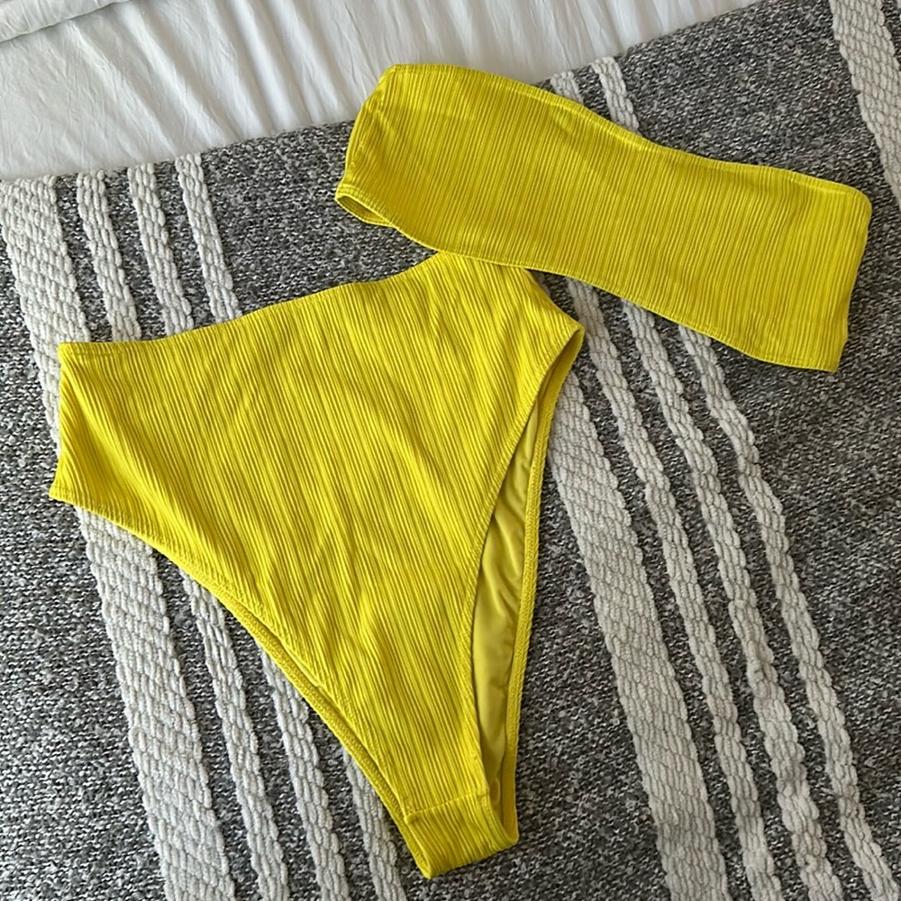 Bright Yellow High waste bikini